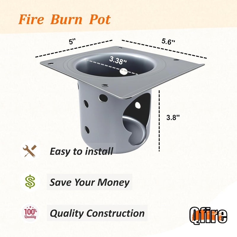 Qfire Fire Burn Pot for Pit Boss Pro 1150/1160 Pellet Grill, Firepot for Pit Boss PB1150PS2, PB1600PS1, PB1150PS3 Wood Pellet Grill - Image 2